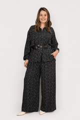 Conjunto em Viscolinho com Calça Pantalona e Camisa Moda Italiana Toscana - Naguirre Shop