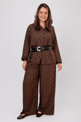Conjunto em Viscolinho com Calça Pantalona e Camisa Moda Italiana Toscana - Naguirre Shop
