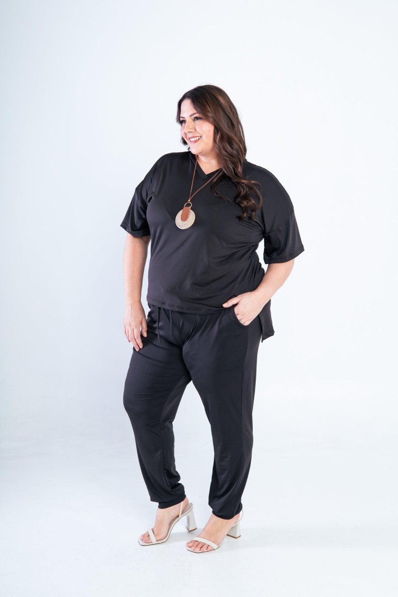Conjunto Flórida - Malha Confort Calça e Blusa de Gola V - Naguirre Shop