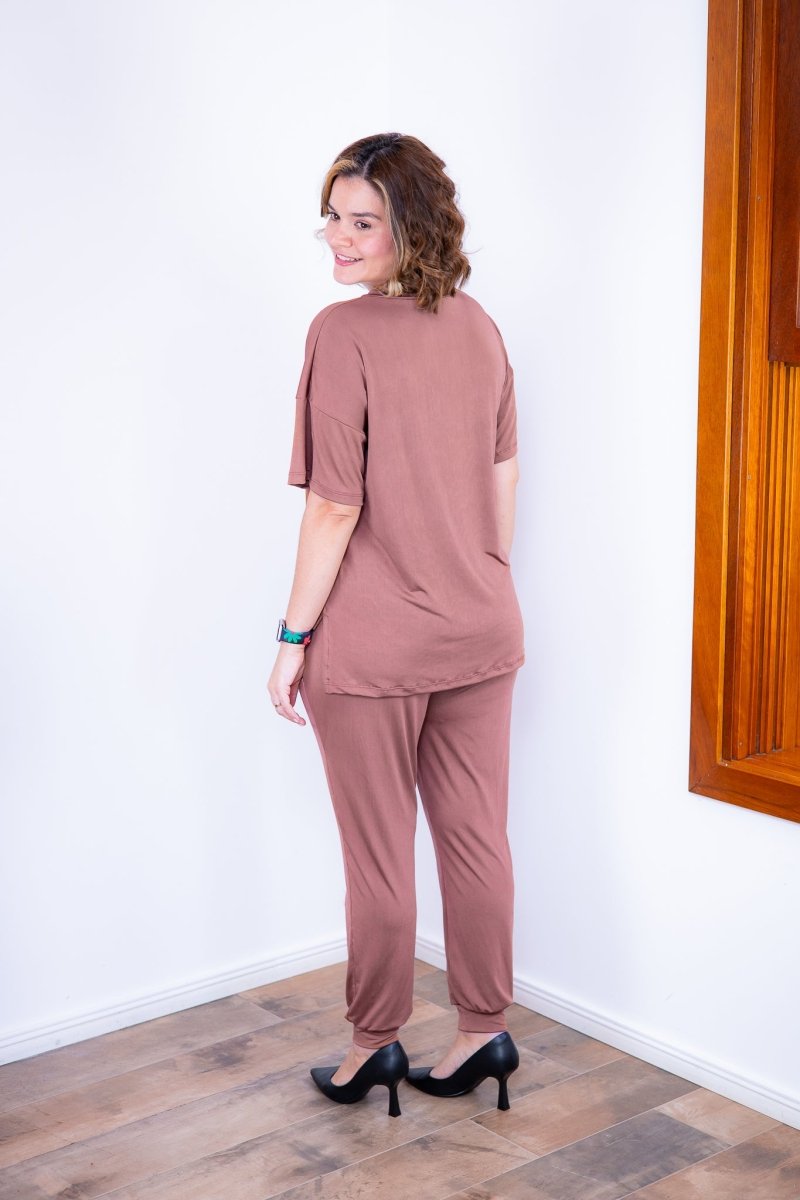 Conjunto Flórida - Malha Confort Calça e Blusa de Gola V - Naguirre Shop