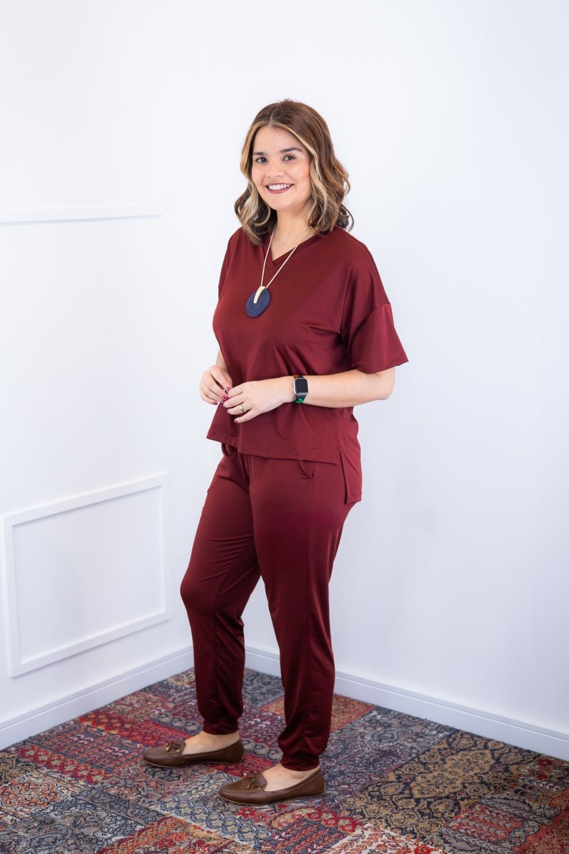 Conjunto Flórida - Malha Confort Calça e Blusa de Gola V - Naguirre Shop