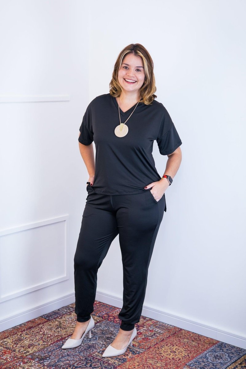 Conjunto Flórida - Malha Confort Calça e Blusa de Gola V - Naguirre Shop