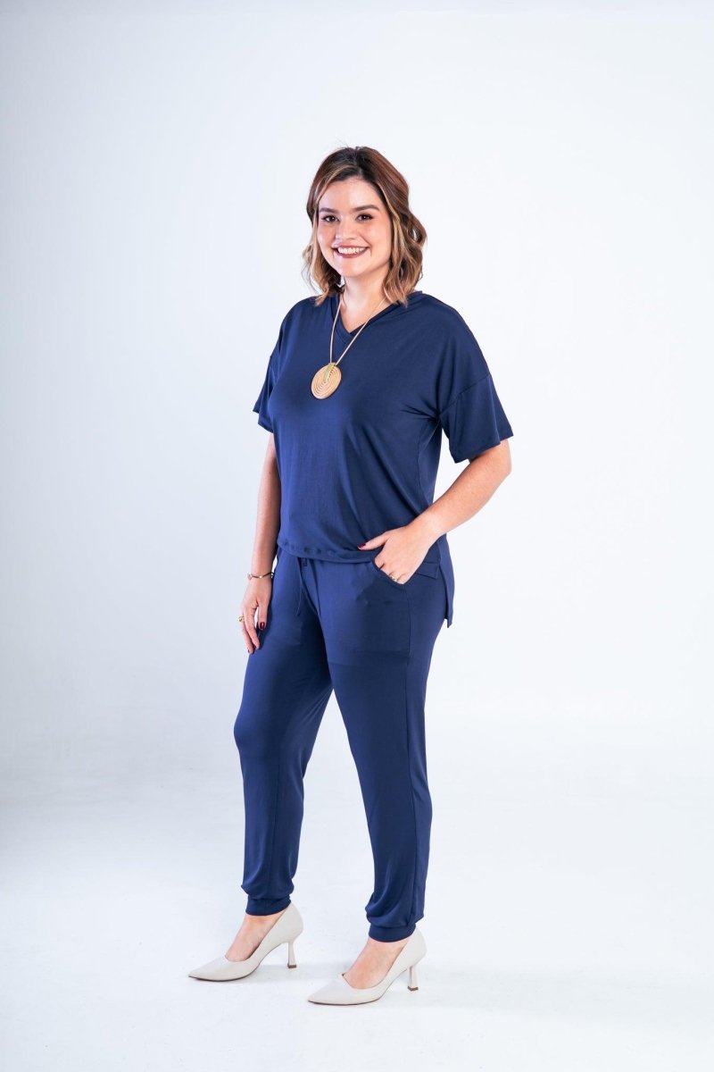 Conjunto Flórida - Malha Confort Calça e Blusa de Gola V - Naguirre Shop