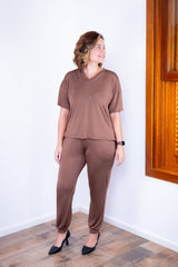 Conjunto Flórida - Malha Confort Calça e Blusa de Gola V - Naguirre Shop