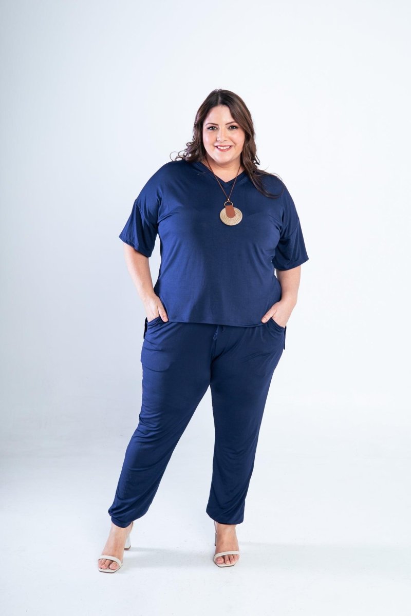 Conjunto Flórida - Malha Confort Calça e Blusa de Gola V - Naguirre Shop