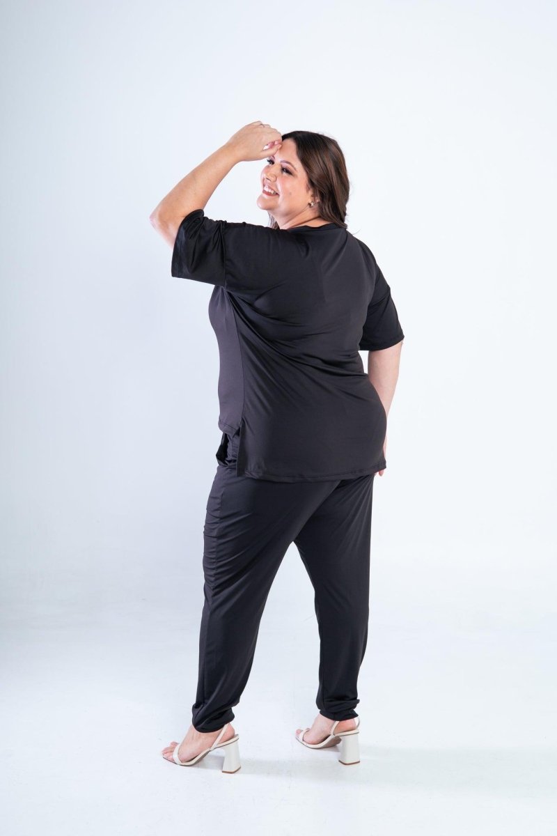 Conjunto Flórida - Malha Confort Calça e Blusa de Gola V - Naguirre Shop