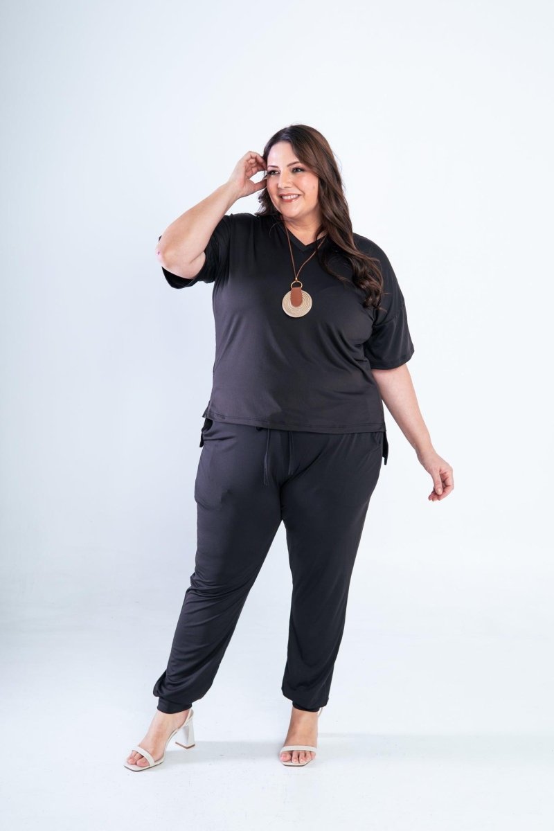 Conjunto Flórida - Malha Confort Calça e Blusa de Gola V - Naguirre Shop