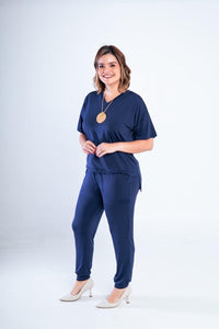 Conjunto Flórida - Malha Confort Calça e Blusa de Gola V - Naguirre Shop