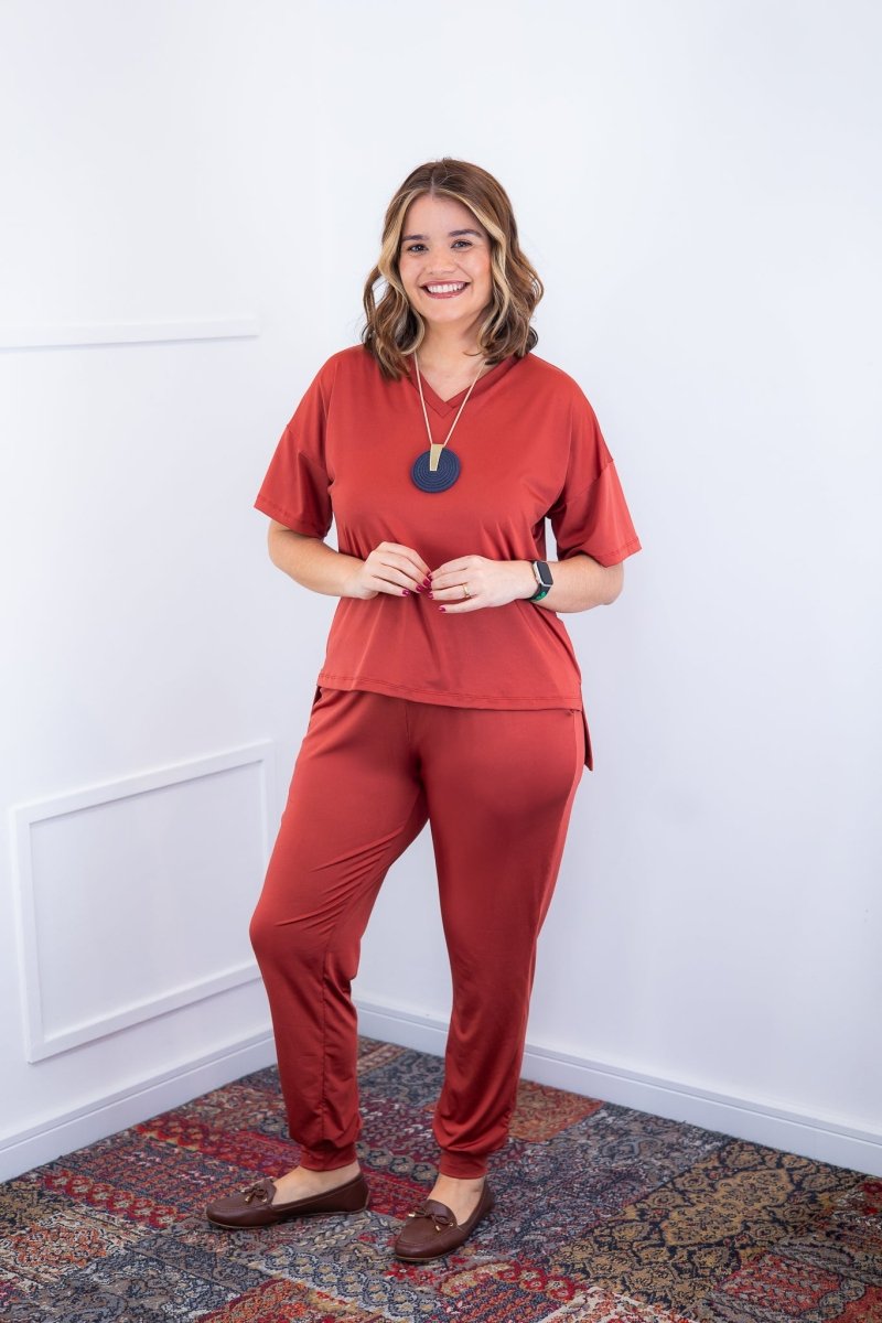 Conjunto Flórida - Malha Confort Calça e Blusa de Gola V - Naguirre Shop