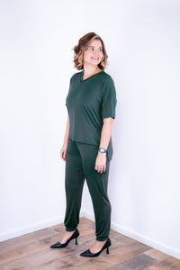 Conjunto Flórida - Malha Confort Calça e Blusa de Gola V - Naguirre Shop