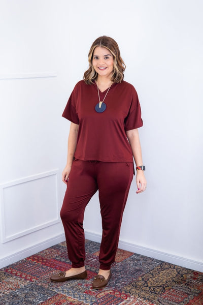Conjunto Flórida - Malha Confort Calça e Blusa de Gola V - Naguirre Shop