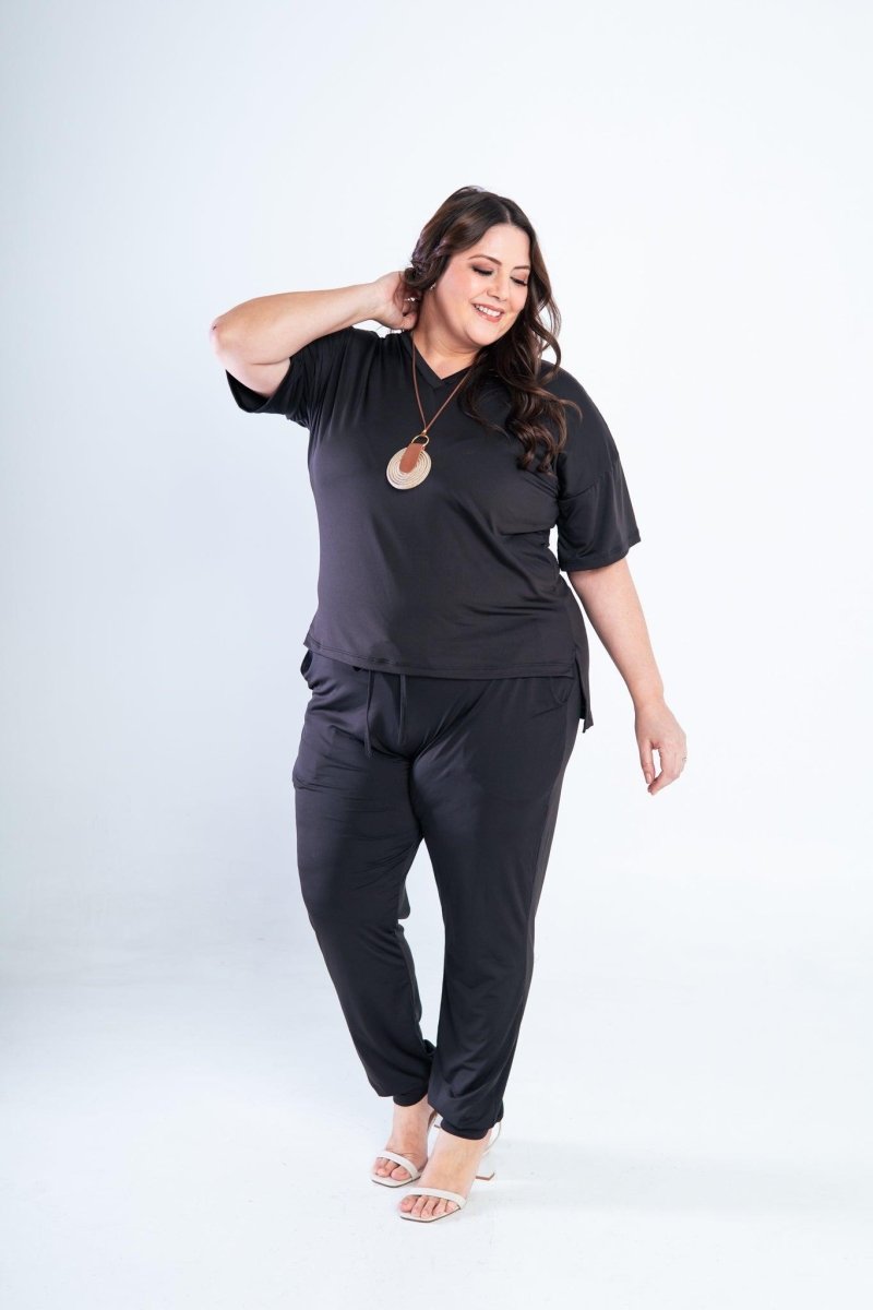 Conjunto Flórida - Malha Confort Calça e Blusa de Gola V - Naguirre Shop