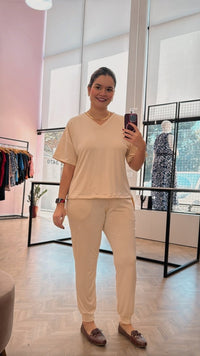 Conjunto Flórida - Malha Confort Calça e Blusa de Gola V - Naguirre Shop