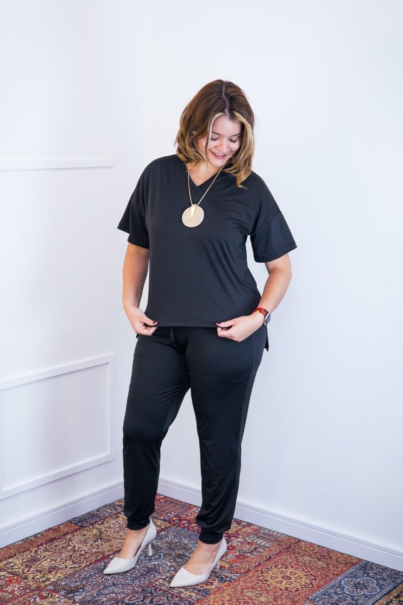 Conjunto Flórida - Malha Confort Calça e Blusa de Gola V - Naguirre Shop