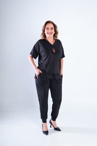 Conjunto Flórida - Malha Confort Calça e Blusa de Gola V - Naguirre Shop
