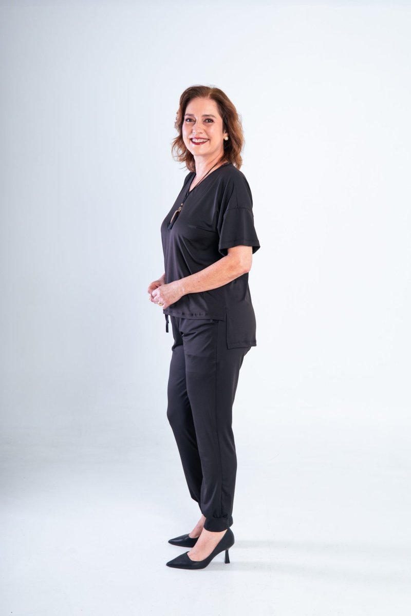 Conjunto Flórida - Malha Confort Calça e Blusa de Gola V - Naguirre Shop