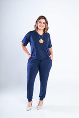 Conjunto Flórida - Malha Confort Calça e Blusa de Gola V - Naguirre Shop