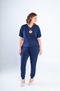Conjunto Flórida - Malha Confort Calça e Blusa de Gola V - Naguirre Shop