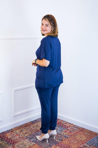 Conjunto Flórida - Malha Confort Calça e Blusa de Gola V - Naguirre Shop