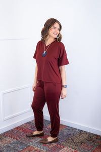 Conjunto Flórida - Malha Confort Calça e Blusa de Gola V - Naguirre Shop
