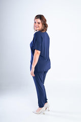 Conjunto Flórida - Malha Confort Calça e Blusa de Gola V - Naguirre Shop
