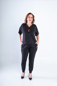 Conjunto Flórida - Malha Confort Calça e Blusa de Gola V - Naguirre Shop