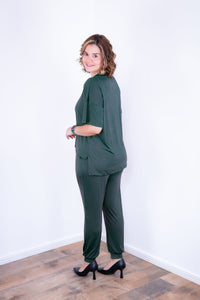 Conjunto Flórida - Malha Confort Calça e Blusa de Gola V - Naguirre Shop