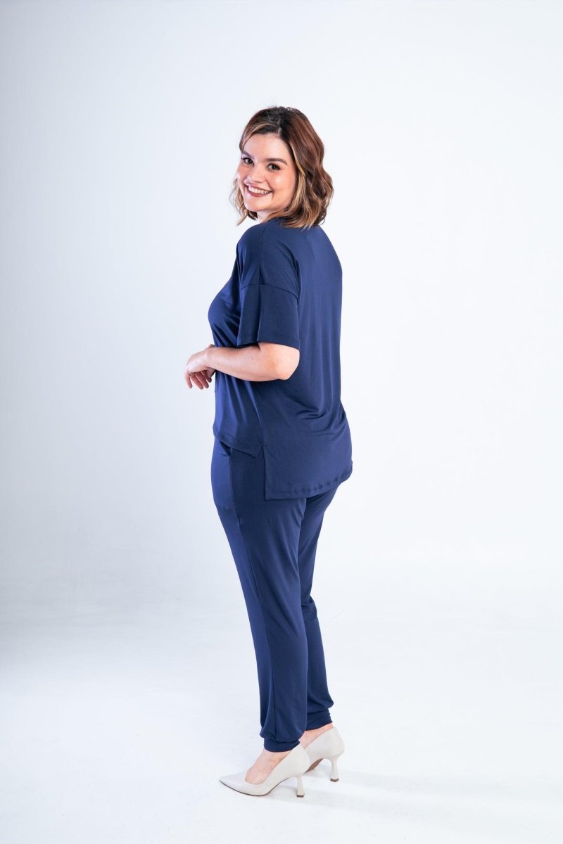 Conjunto Flórida - Malha Confort Calça e Blusa de Gola V - Naguirre Shop
