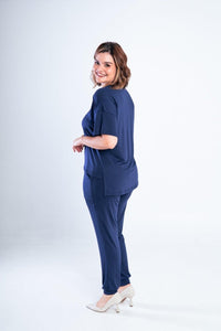 Conjunto Flórida - Malha Confort Calça e Blusa de Gola V - Naguirre Shop