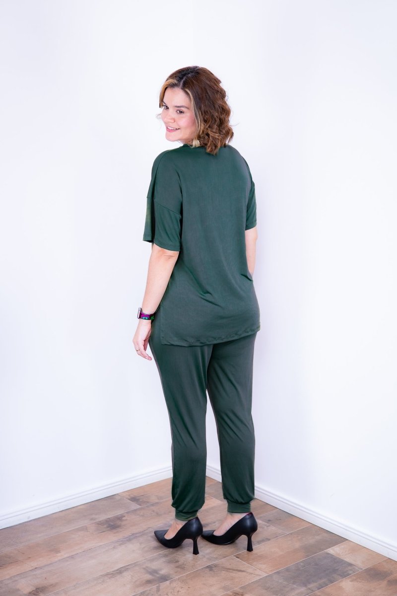Conjunto Flórida - Malha Confort Calça e Blusa de Gola V - Naguirre Shop