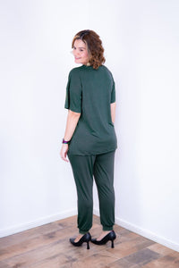 Conjunto Flórida - Malha Confort Calça e Blusa de Gola V - Naguirre Shop