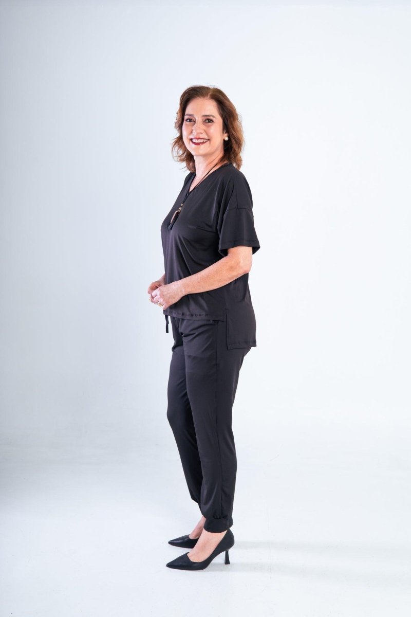 Conjunto Flórida - Malha Confort Calça e Blusa de Gola V - Naguirre Shop