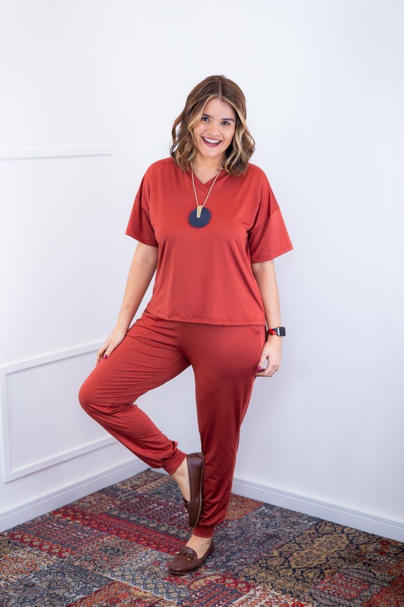 Conjunto Flórida - Malha Confort Calça e Blusa de Gola V - Naguirre Shop