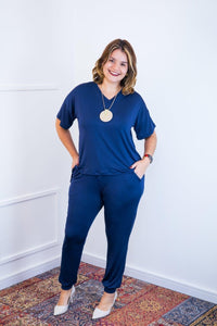 Conjunto Flórida - Malha Confort Calça e Blusa de Gola V - Naguirre Shop