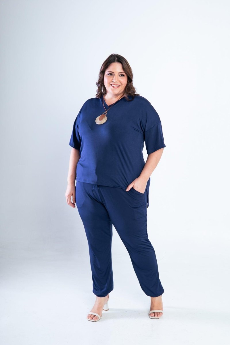 Conjunto Flórida - Malha Confort Calça e Blusa de Gola V - Naguirre Shop