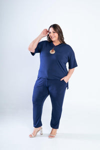 Conjunto Flórida - Malha Confort Calça e Blusa de Gola V - Naguirre Shop