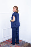Conjunto Itália - Em Malha Canelada com Colete de Botões e Calça Pantalona - Naguirre Shop