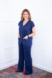 Conjunto Itália - Em Malha Canelada com Colete de Botões e Calça Pantalona - Naguirre Shop