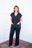 Conjunto Itália - Em Malha Canelada com Colete de Botões e Calça Pantalona - Naguirre Shop