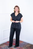 Conjunto Itália - Em Malha Canelada com Colete de Botões e Calça Pantalona - Naguirre Shop