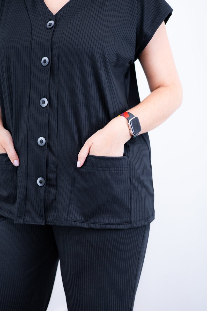Conjunto Itália - Em Malha Canelada com Colete de Botões e Calça Pantalona - Naguirre Shop