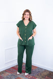 Conjunto Itália - Em Malha Canelada com Colete de Botões e Calça Pantalona - Naguirre Shop