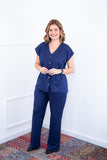 Conjunto Itália - Em Malha Canelada com Colete de Botões e Calça Pantalona - Naguirre Shop