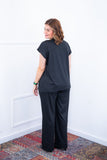 Conjunto Itália - Em Malha Canelada com Colete de Botões e Calça Pantalona - Naguirre Shop