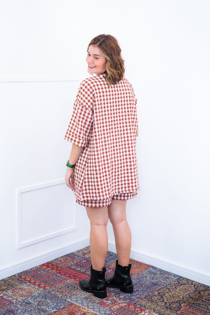 Conjunto Kimono Dora - Oversized Estampado e Bermuda em Crepe - Naguirre Shop