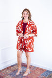 Conjunto Kimono Dora - Oversized Estampado e Bermuda em Crepe - Naguirre Shop