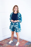 Conjunto Kimono Dora - Oversized Estampado e Bermuda em Crepe - Naguirre Shop