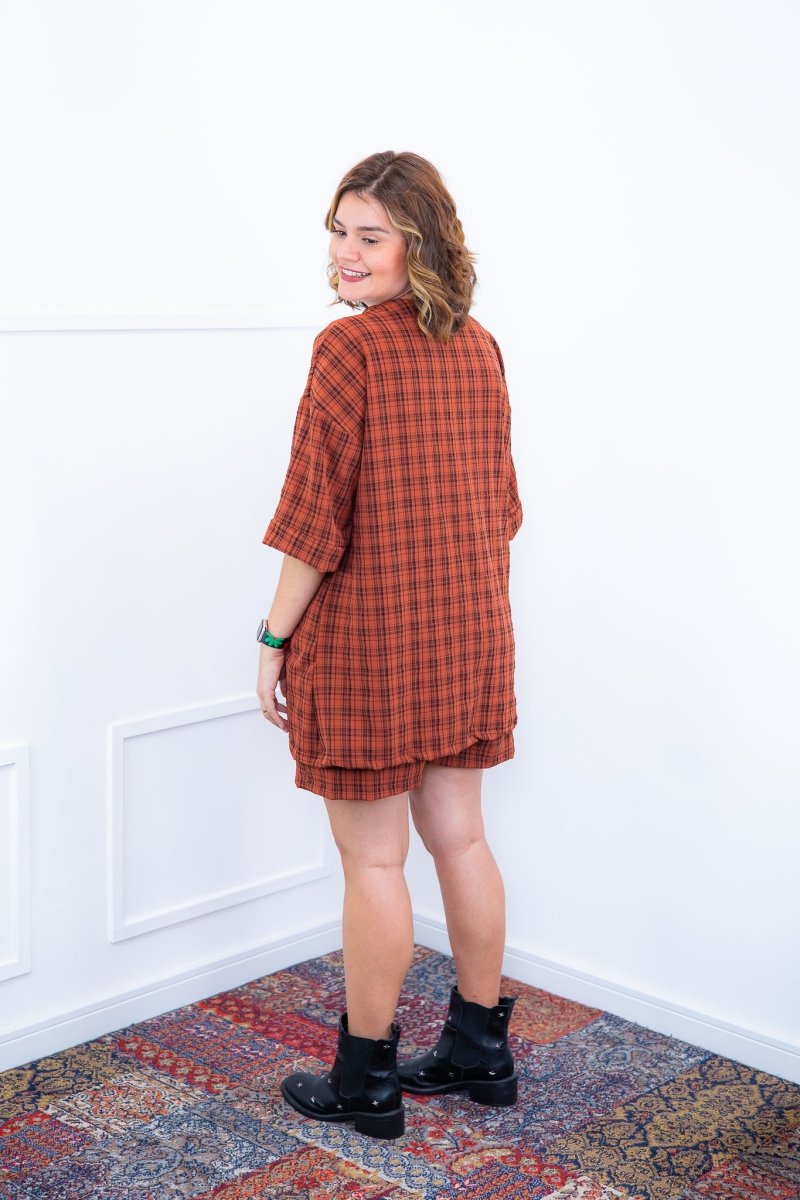 Conjunto Kimono Dora - Oversized Estampado e Bermuda em Crepe - Naguirre Shop