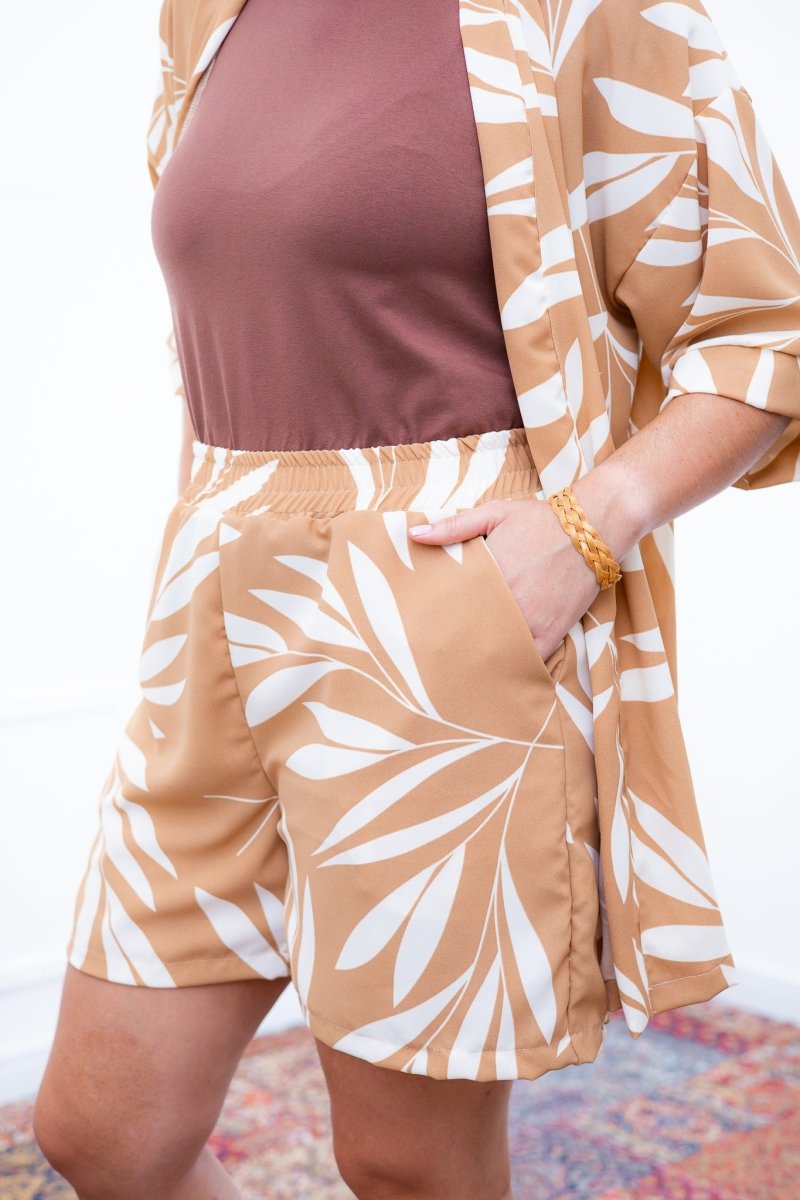 Conjunto Kimono Dora - Oversized Estampado e Bermuda em Crepe - Naguirre Shop