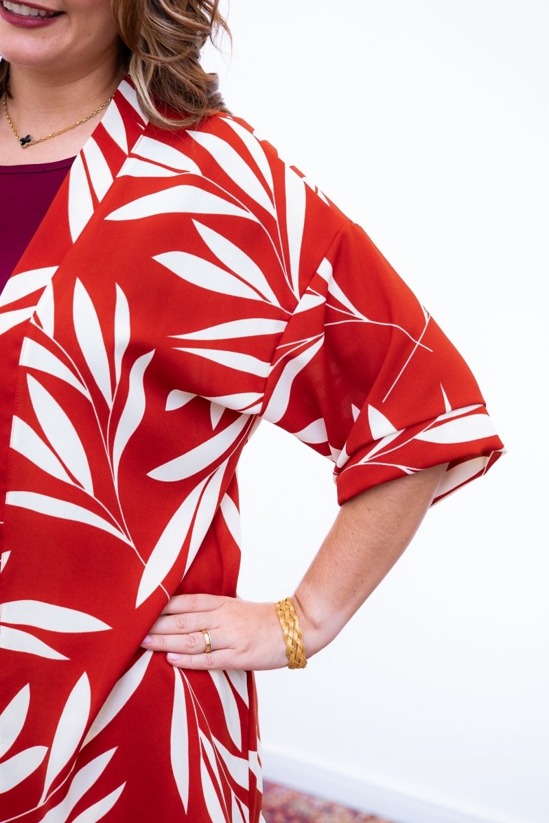 Conjunto Kimono Dora - Oversized Estampado e Bermuda em Crepe - Naguirre Shop